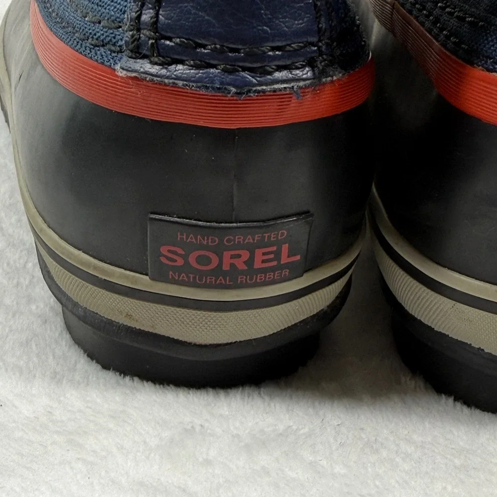 Sorel Yoot Pac Nylon‎ Waterproof Snow Boots Navy Blue Red NY1879-464 Kids Size 5